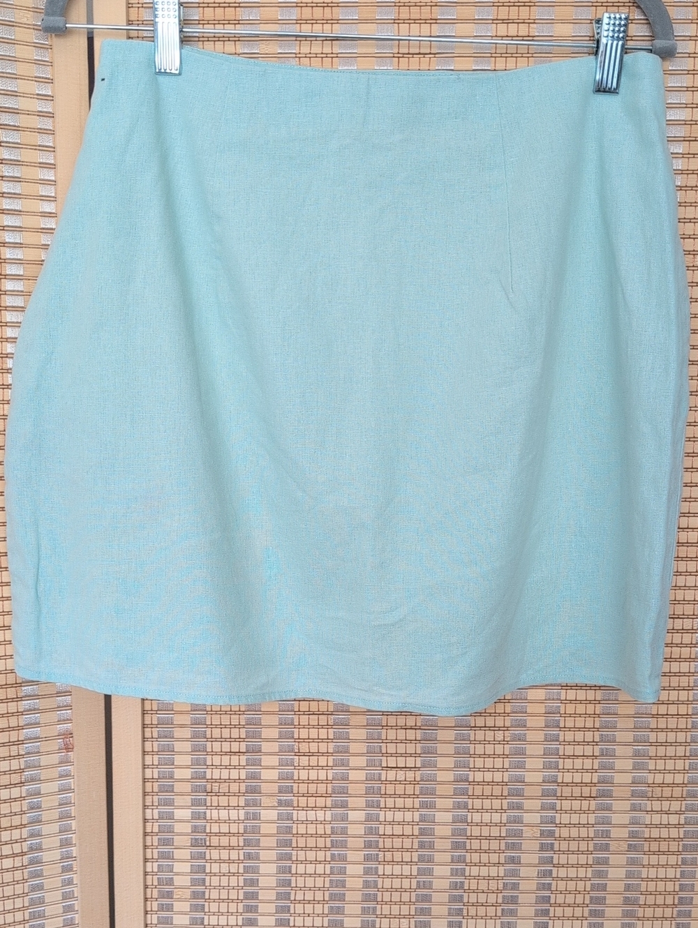 Abercrombie & Fitch Light Mint Linen Blend Mini Skirt - Picture 6 of 8